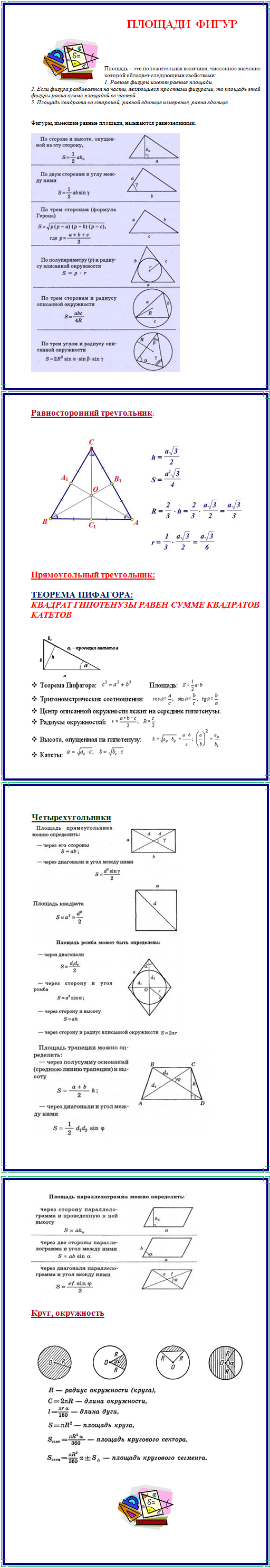 Площади многоугольников - Фото